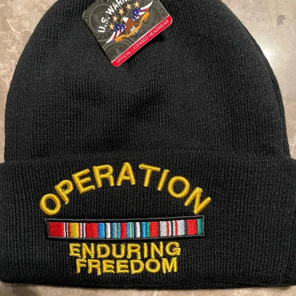 COPY - Operation Enduring Freedom Beanie Winter Cap Black - Picture 2 of 5